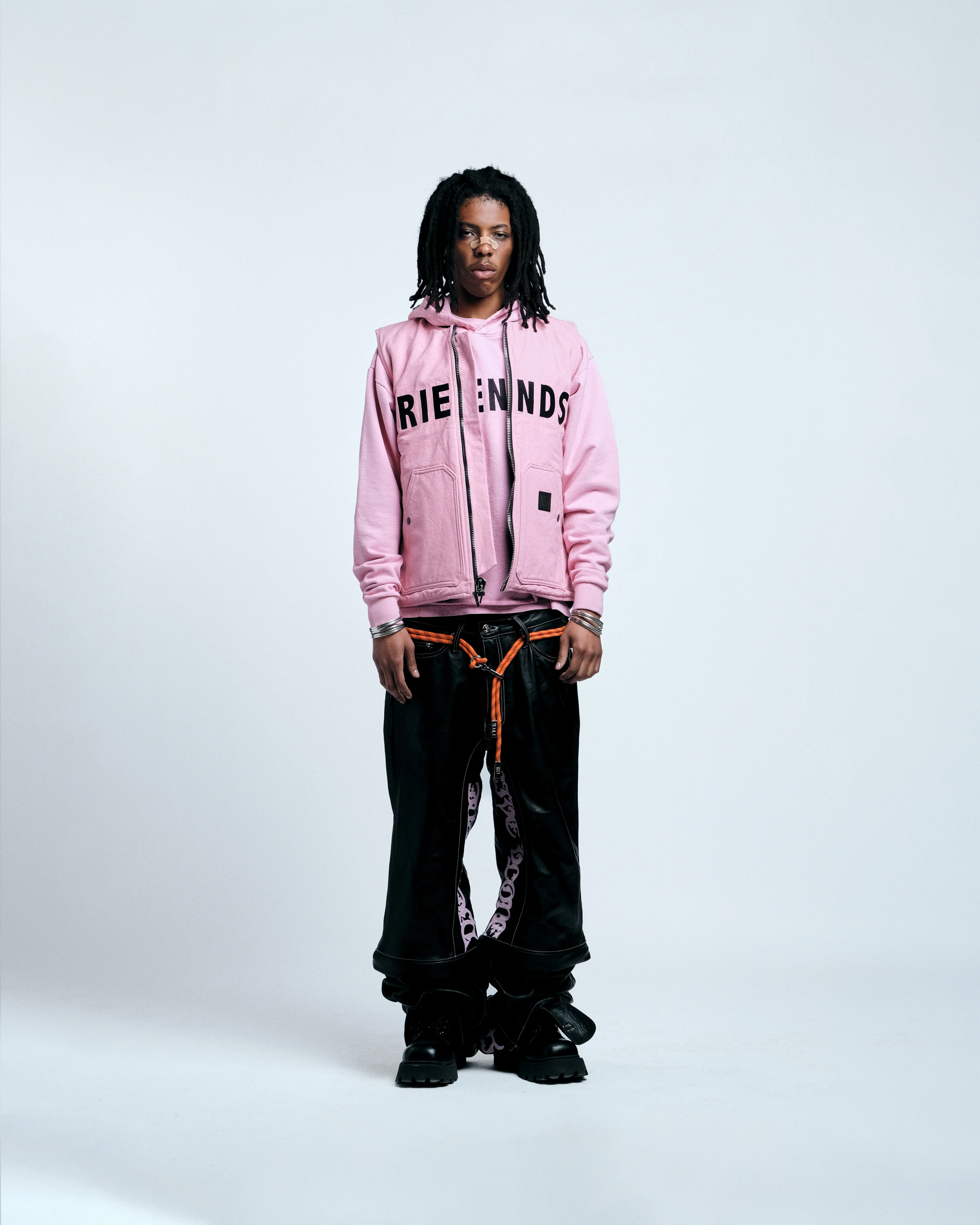 BLACK LIPSTICK FRIENDS- EMBROIDERED HOODIE (Pink) - Image 12